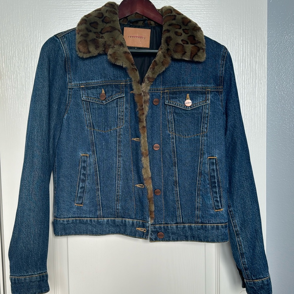 Sanctuary Jean Jacket with Fur